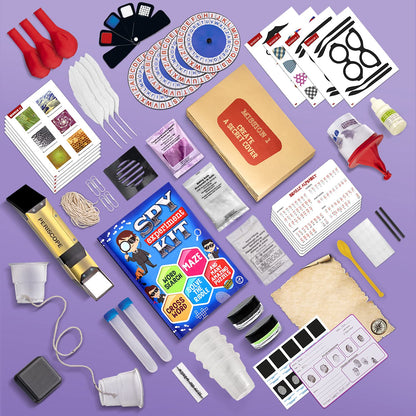 Kids Spy Kit, Explore 15 Secret Missions & Create 14 Detective Gadgets - Birthday for 7, 8,9,10 Year-Old Boy