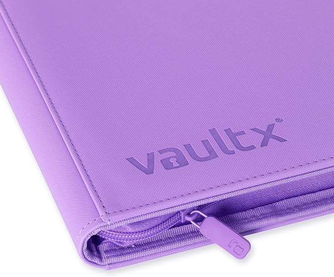 Vault X 4 Pocket Zip Binder, 160 Cards, Exo-Tec Material, 20 Side-Loading Pages (Purple)
