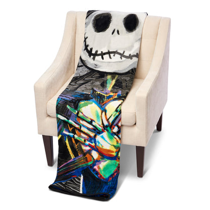 Northwest Nightmare Before Christmas Micro Raschel Throw Blanket, Ultra Soft Throw, 46 x 60 Inches, Dark Creep