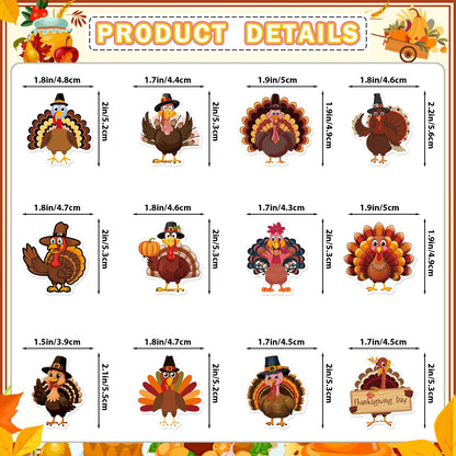 36Pcs Thanksgiving Cupcake Toppers Turkey Friendsgiving Cupcake Toppers for Friendsgiving Party Decorations Thanksgiving Party Decorations