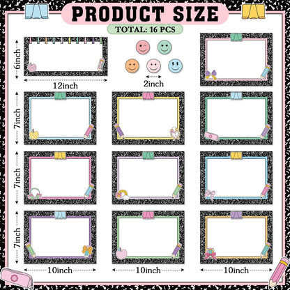 Trandraft 16 Pcs Magnetic Write Wipe Organization Chart Classroom Dry Erase Labels Learning Objectives Board for Whiteboard Goals Targets Classroom Teaching Supplies (Artwork)