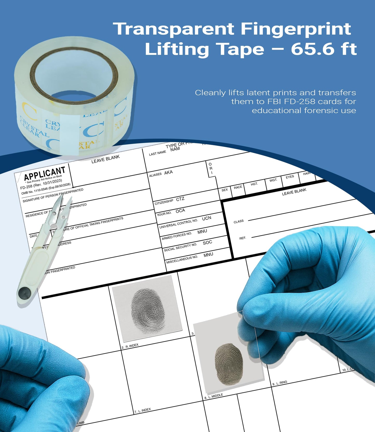 TillBio Latent Fingerprint Kit 13-Piece Set, Magnetic Two-Tone Powder, Magnetic Brush, Fingerprint Cards & More for Classroom and Forensic Science Education (13-in-1 Set)