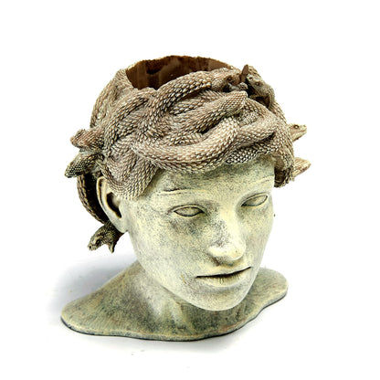 Medusa Head Planter Large Stone Face Planter Pot Garden Statue Outdoor Flower Pot Waterproof Sculpture Greek Mythology Garden Decor Handmade Art Sculpture Unique Gift for Patio Yard Lawn Home Decor