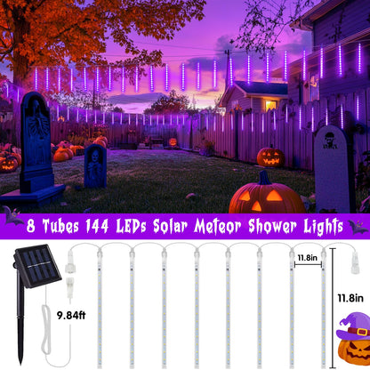 JMEXSUS Solar Halloween Lights Outdoor Purple Solar Lights