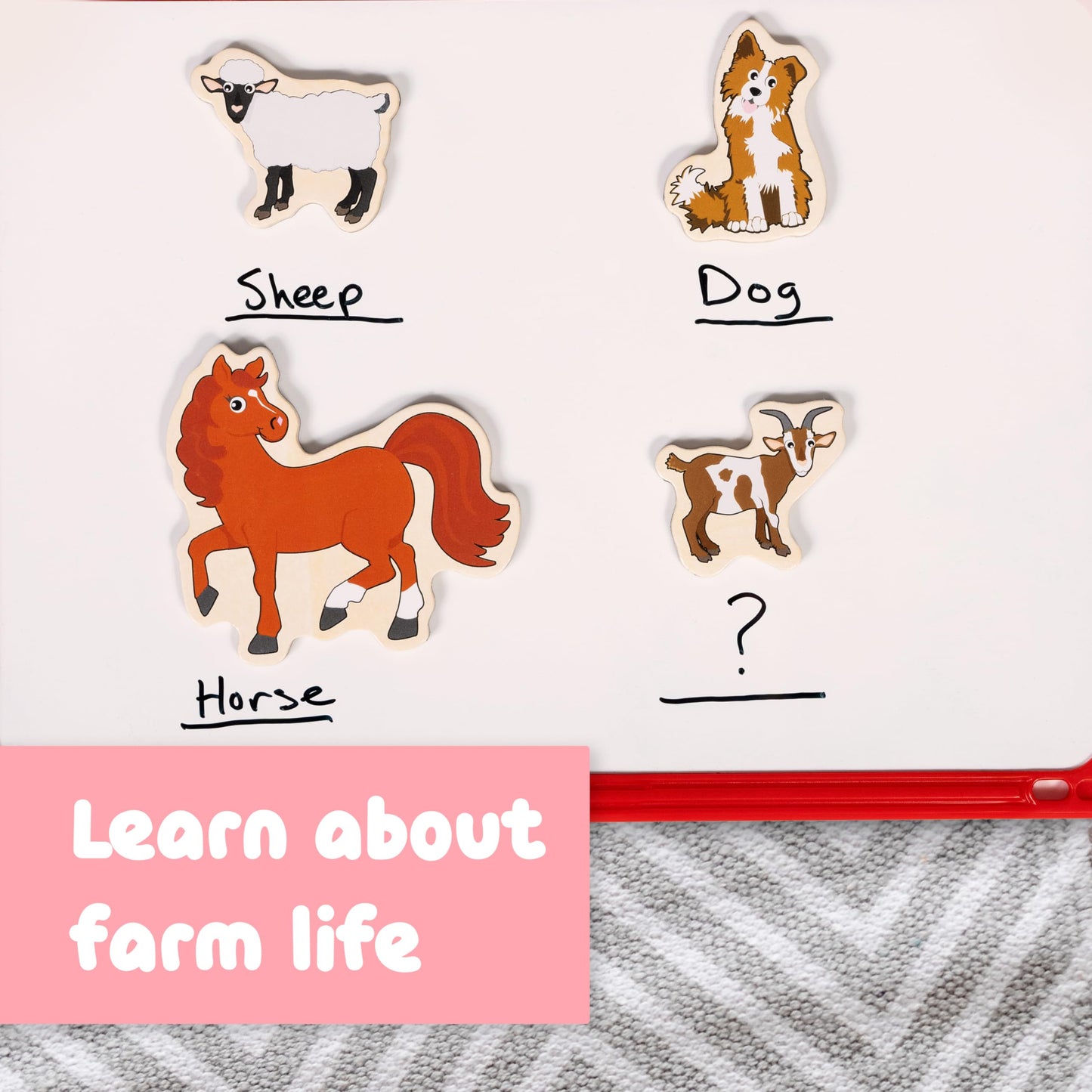 Spark & Wow Wooden Magnets | Farm | Magnets for Kids Ages 2+ | Open-Ended Play | Adhere to Fridges, Whiteboards and More