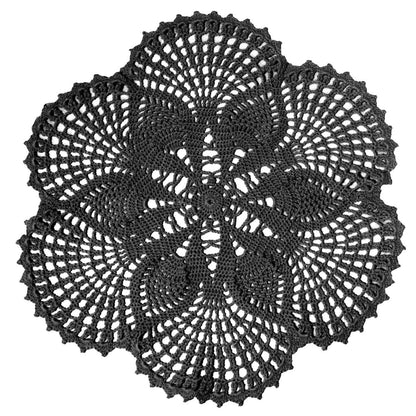 BOMHCS Handmade Crochet Lace Doily 15.5 inches to 17.5 inches Round 6 Petals Flower Placemats Coasters Vintage Doilies Vase Cup Mats (1 PC, Deep Grey)