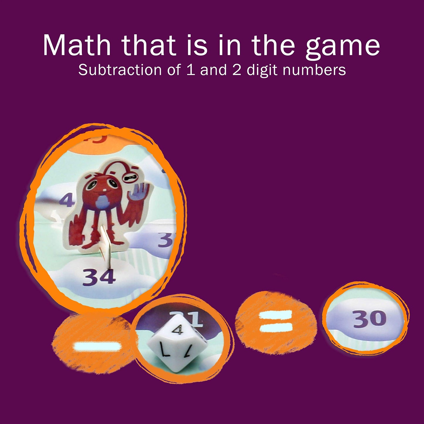 Logic Roots Cloud Hoppers Addition and Subtraction Game - Fun Math Board Game for 6-8 Year Olds, Easy to Play Educational Game for Kids at Home, Perfect STEM Toy Gift for Girls & Boys, Grade 1 & Up