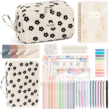 Bible Study Supplies Journaling Kit for Women with Bible Cover Case, Christmas Christian Gifts for Women Mom, Bible Study Tools Accessories Set w/Highlighter Pen, Pencil Case Notebook Annotation Kit