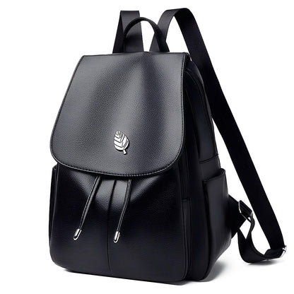Drimzate Trendy Leather Backpack Purse for Women, Small Ladies backpacks Casual Lightweight Women Shopping Travel Daypack(A-Black)