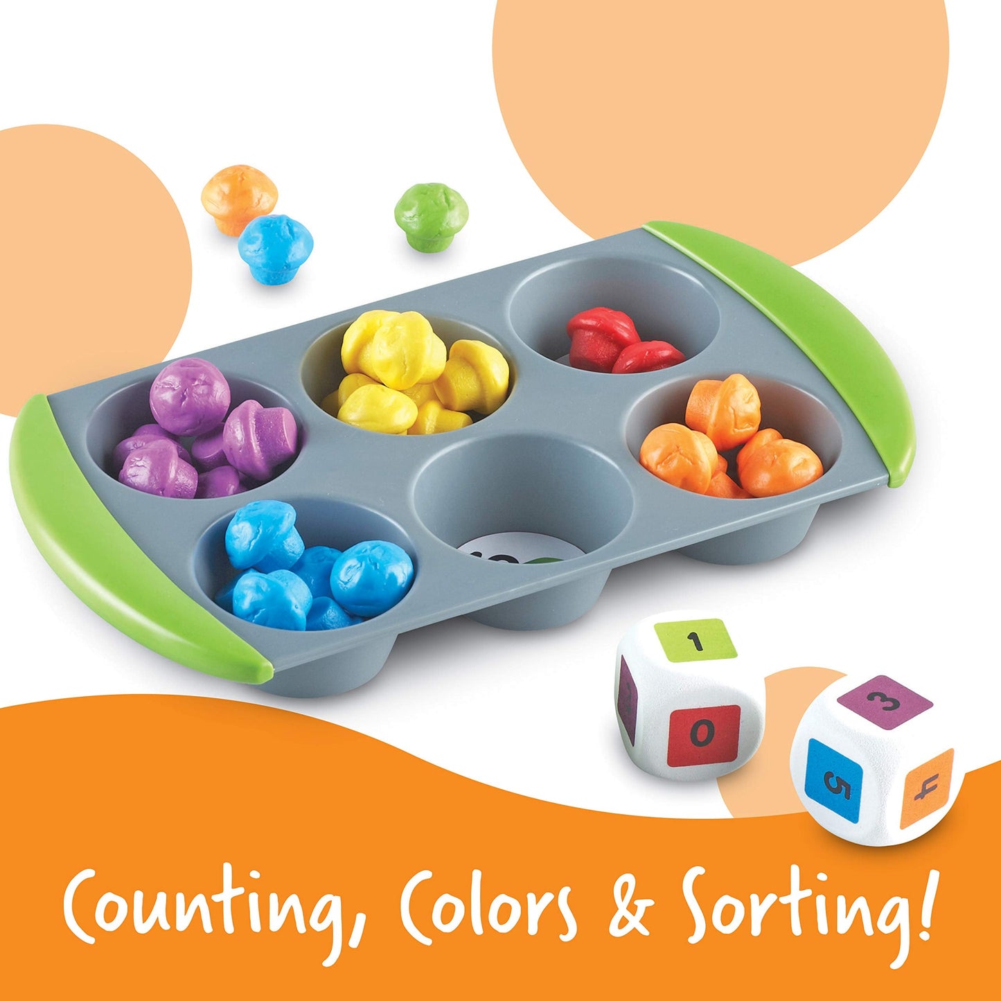 Learning Resources Mini Muffin Match Math Activity Set - 76 Pieces, Ages 3+, Counting Games for Kids, Preschool Toys, Homeschool Montessori Activities, Gifts for Boys and Girls