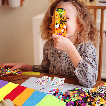 Fancy Land 36 Sets Halloween Crafts for Kids Ages 3-5 Foam DIY Bookmarks Craft Kit Halloween Party Favors for Kids Classroom Activities