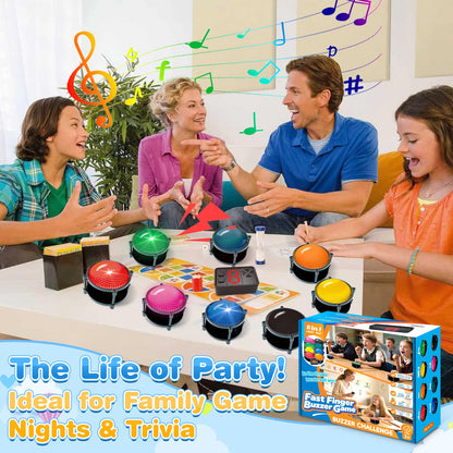 50m Answer Classroom Buzzers Light Up Game Buzzer System, Displays The Winning Player Loud, Console Displays First Buzz, Rechargeable Buzzers Great for Trivia Games, Family Feud, Jeopardy (8)