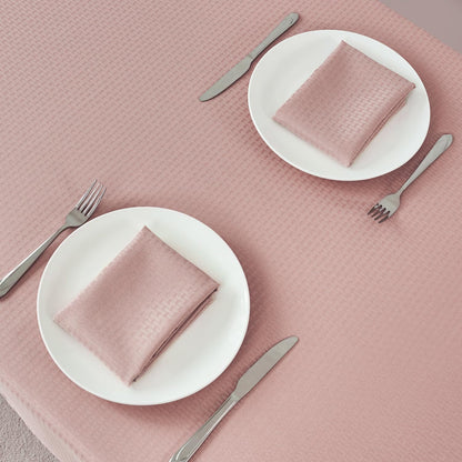 maxmill Cloth Napkins Weaved Texture Pattern Soft Comfortable and Luxury Serviette for Restaurant Family Dinners Weddings Parties and Banquets Set of 4 Pieces, 20 x 20 Inch Pale Blush
