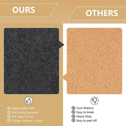 8 Packs Camel Hexagon Felt Pin Board, 12" Bulletin Board with 30 Push Pins, Felt Board for Home Kitchen Office Decor, Self-Adhesive Corkboard Tiles for Walls School Message Photos Memos