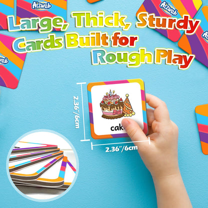 Aizweb First Words Match Game,Memory Game,52 Pcs Toddler Baby Flash Cards,Educational Toys for Pre K Preschool Kindergarten Learning Activities,Speech Therapy Materials Classroom Must Haves