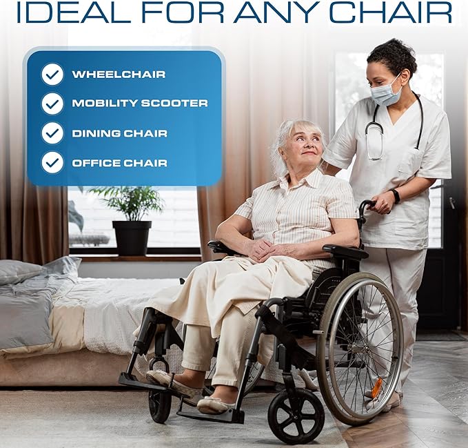Kölbs Gel Extreme Wheelchair Seat Cushion, Coccyx, Sciatica & Tailbone Pain Relief, Ideal for Office, Kitchen Wheelchairs and Auto, 18 x 16 Inch Seat, 3 Inch Thick