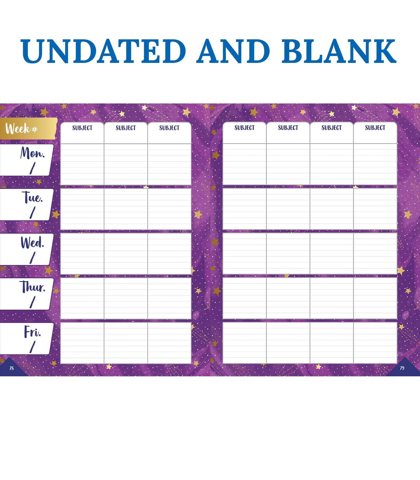 Carson Dellosa Galaxy Teacher Planner, 8" x 11" Space Theme Spiral Bound Lesson Plan Book With Stickers, Checklist, Notes, School Supplies for Classroom Organization
