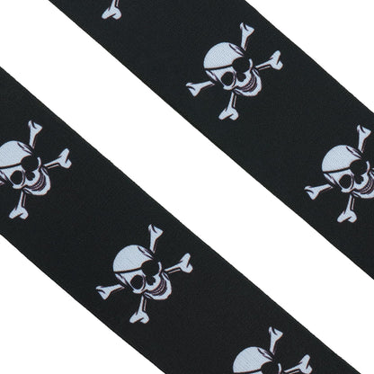 MELOTOUGH Suspender for Men 2 Inch Wide Y Back Adjustable Elastic Skull Suspenders with Swivel Hooks for Jeans