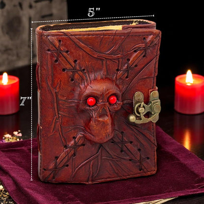 3D SKULL Embossed Journal,Engraving Notebook,Dnd notebook for Dragon Lovers ,Blank Paper,Hardcover Travel Notepad for Writing,Sketchbook,Collection,Gift,Decoration Hocus Pocus Spell book Prop Gifts Halloween Decorations Decor Leather Journal Writing Book
