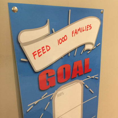 Dry Erase Goal Setting Fundraising Thermometer Chart Blue Goal Chart Temperature Poster for Office Classroom or Kids