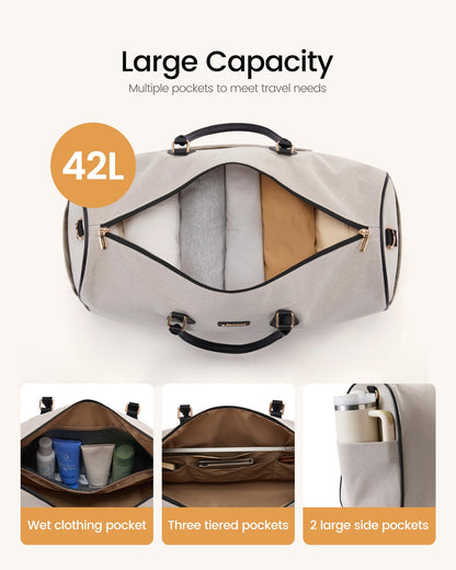 LOVEVOOK Garment Bags for Travel,3 in 1 Garment Duffle Bags for Travel with Shoe Pouch,Carry on Garment Bag for Women Men,Hanging Suitcase Suit Dress Business Travel Bag Weekender Bag