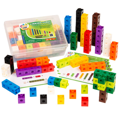 Kids First Math: 100 Linking Cubes Mathematics Kit w/Activity Cards | Develop Skills in Counting, Sorting, Sequencing, Graphing, Measuring | Visual Hands-on | at-Home | Classroom Learning Ages 3+