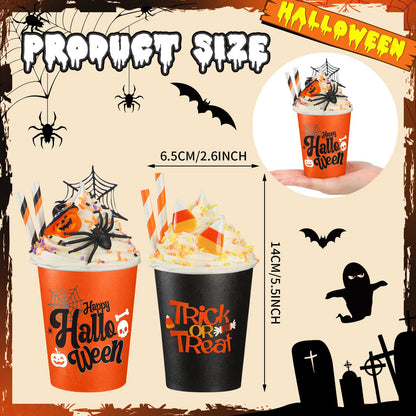 Yungyan 2 Pcs Tiered Tray Decor with Faux Whipped Cream Cups - Halloween Bar & Station Photo Prop Farmhouse Table Decor