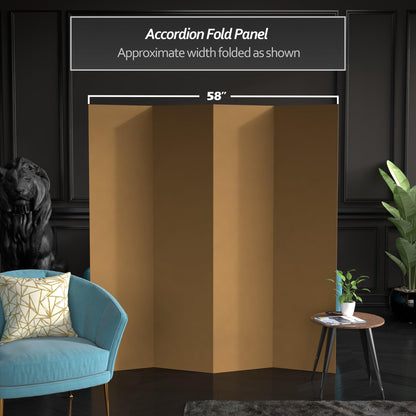 6 ft. Tall Brown Temporary Cardboard Folding Screen - 4 Panel