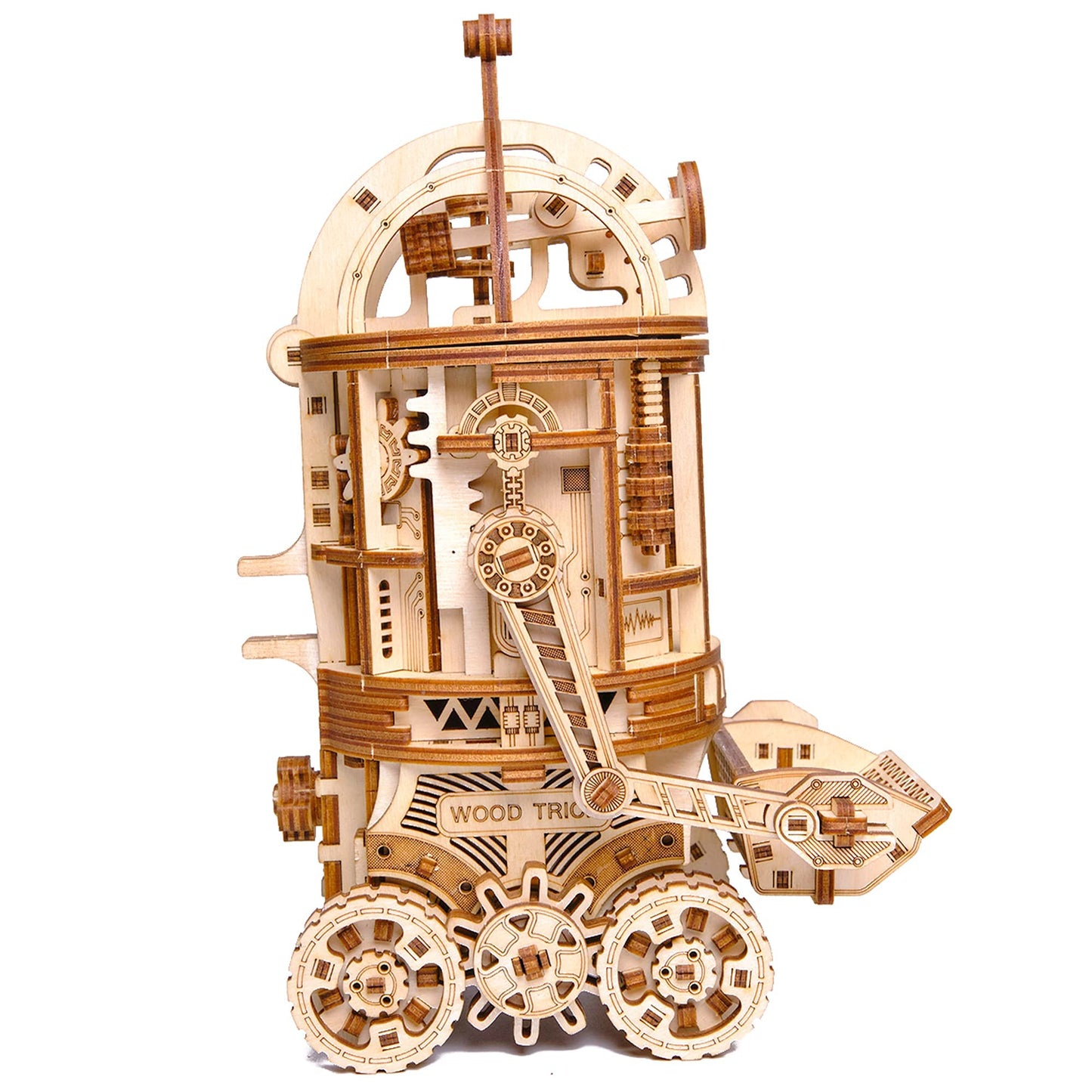 Wood Trick Space Junk Robot 3D Wooden Puzzles for Adults to Build - Rides up to 13 ft - 9.5x6.7 in - Model Kits for Adults - DIY Wooden Models to Build