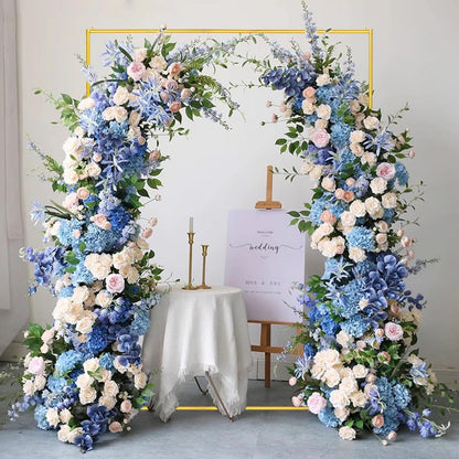 CHUN QIANG CAI DESIGN Metal Wedding Arch Backdrop Stand 6.6x5 FT Gold Square Balloon Arch Frame for Wedding, Birthday Party, Baby Shower Ceremony Decoration
