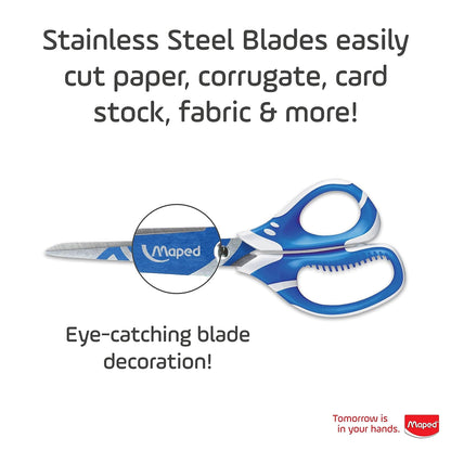 Maped - Zenoa Fit Soft Grip Student 7 Inch Scissors - Comfortable - Fashionable