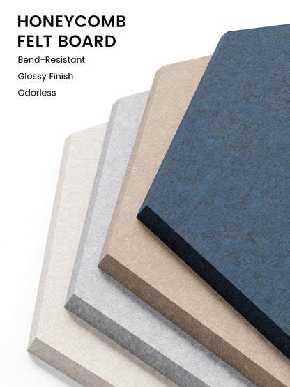 Fluxynara Hexagon Cork Board Alternative for Walls Decor-8-Pack Felt Bulletin Board Tiles,with 30 Pushpins,50 Adhesive Tabs for Office,Classrooms & Home Pin Board Felt Board-Nordic Slate