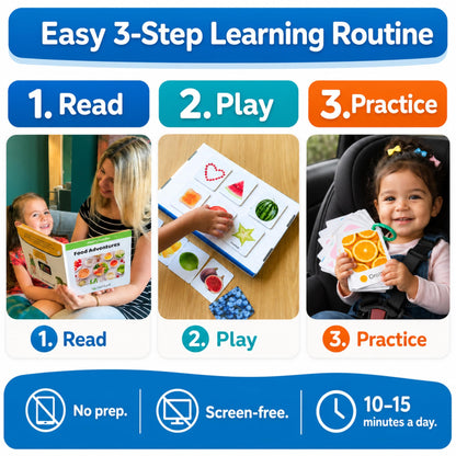 TOYVENTIVE Preschool Activity Set for Girls – Educational Toddler Toys with Flashcards, Matching Games and Montessori Activity Cards for Visual Recognition and Play-Based Exploration – Ages 1–3
