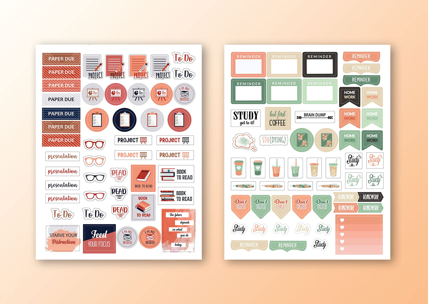 Lamare Planner Stickers for Students and College Stickers for Journaling