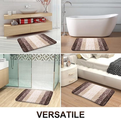 OLANLY Large Bathroom Rugs Mat 50x30, Extra Soft Absorbent Microfiber Bath Rugs, Rubber Backing, Quick Dry, Machine Washable Bath Mats for Bathroom Floor, Tub and Shower, Home Decor Accessories, Brown