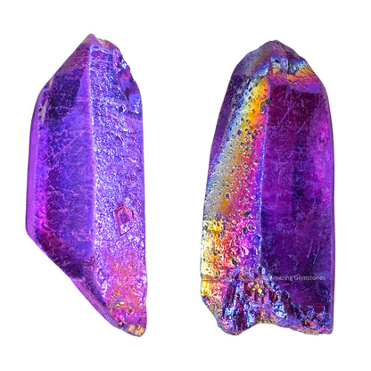 Amazing Gemstone 2 Pieces Amethyst Aura Quartz Raw Pencil Points Crystals and Healing Stones, Natural Rocks for Meditation and DIY Raw Point Stones and Crystals