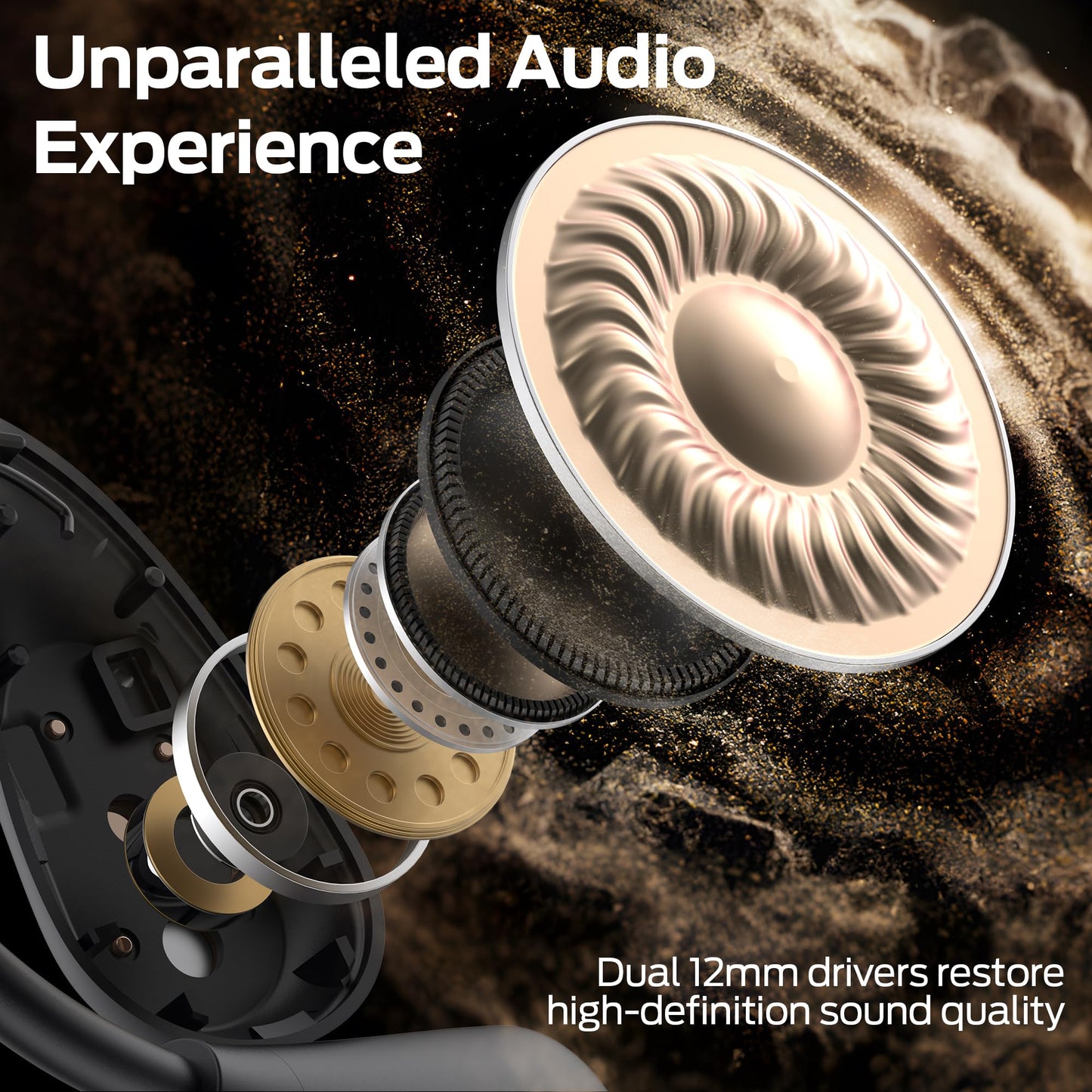 Monster Open Ear AC210 Headphones, Bluetooth 5.4 Earphones Stereo Sound, Wireless Headphones 30 Hours Playback, Type-C Charging, IPX5 Waterproof Open Ear Earbuds,Black