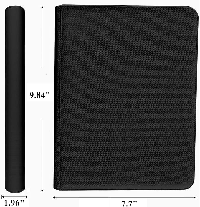 Trading Card Binder 4 Pocket, 240 Pockets Ringless PU Cover Card Collection Binder, Double Sided Card Binder Collector Album, Card Folder for MTG, TCG, Sports Cards, Game Card (Black, 4Pockets)