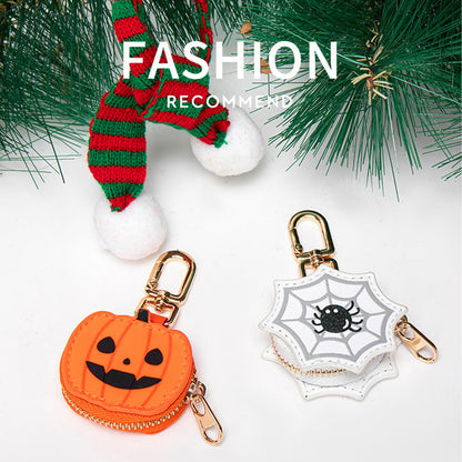Ligficn Keychain Charms Cute Pumpkin Spider Funny Mini Coin Purse Backpack Keychain Bag Charm Chain Accessories for Women