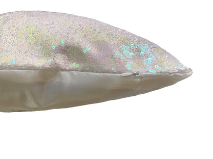 iMaylex Sequin Decorative Square Sparkling Comfy Throw Pillow Covers for Easter Lumbar Fall Party, Wedding, Christmas, New Year, Thansgiving, Halloween Decoration, Set of 2, 16'' x 16'', Iridescent