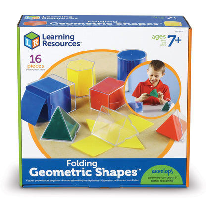 Learning Resources Folding Geometric Shapes Set - Classroom Must Haves, Teacher Supplies, Geometry Game, Pattern Blocks, Homeschool, 3d School Figures for Teaching, Math Manipulatives Essentials