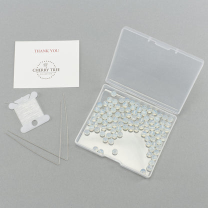 Cherry Tree Collection | 100PCS 6mm Opalite Round Beads for Jewelry Making | Includes Storage Box, Elastic String, and Needles