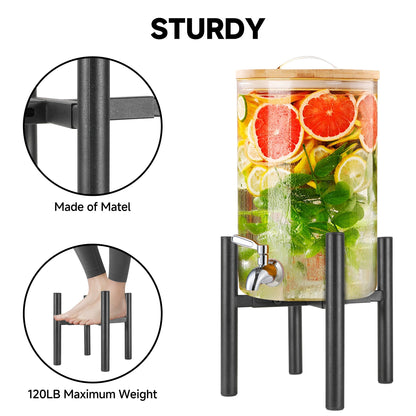 Adjustable Drink Dispenser Stand,Beverage Dispenser Stand only,Fit 1-3 Gallon Container,Water Jug Jar,Beverage Dispenser,Glass Water Jug,for Parties outdoors (For 6"-10" Despenser)