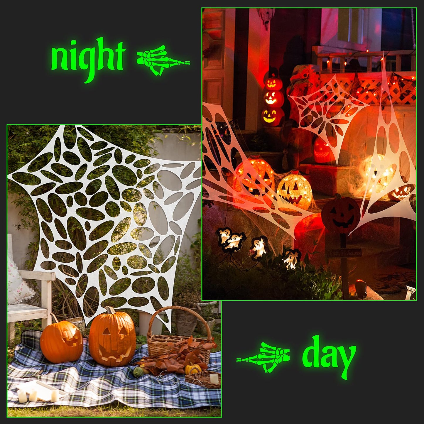 Homgaty Giant Halloween Spider Web, 650sqft Stretchy Beef Netting Halloween Spider Web Outdoor Decoration Cut-Your-Own Netting Spiders Webbing for Halloween Decor, Yard, Roof, Garden, MRPTDE1586