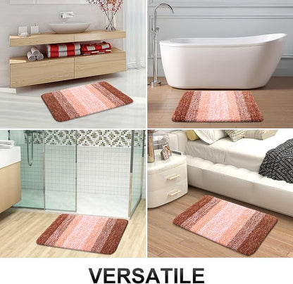 OLANLY Bathroom Runner Rugs Mat 47x24, Extra Soft Absorbent Microfiber Bath Rugs, Rubber Backing, Quick Dry, Washable Long Bath Mats for Bathroom Floor, Tub and Shower, Home Decor Accessories, Orange