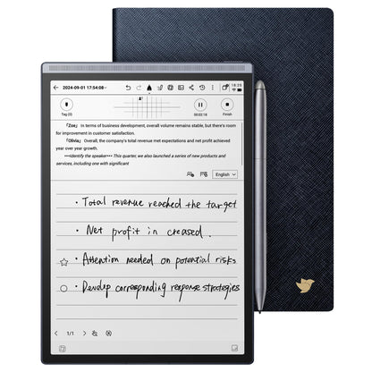 iFLYTEK AINOTE Air 2 Bundle with Blue Folio Case, 8.2-inch AI Paper Tablet Writing Tablet, Digital Notebook with Pen, Voice-to-Text Transcription, Multi-Languages Chatgpt Support