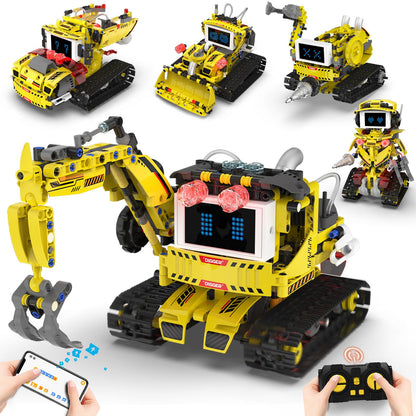 Suplanet 5 in 1 STEM Robot Building Kit, Programmable RC Truck Set, APP & Remote Control with LED Display, Engineering Technic Educational Construction Toy Gift for Kids Ages 8-14 Boys (660 PCS)