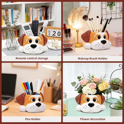 YOUOIVIA Cute Dog Planters for Indoor Outdoor Plants - Resin Animal Plant Pots for Home Office Decor - Funny Window Garden Flower Pot with Drainage Hole - Unique Succulent Pots Gift for Plant Lovers