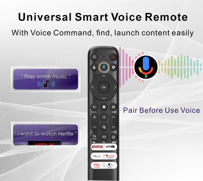 Universal Smart Remote Compatible with Hisense TV Remote Control Replacement 2025-2015, Voice, Bluetooth, Hisense Google, Android, Laser, Canvas TVs, 4K UHD, HD, Mini-LED, ULED