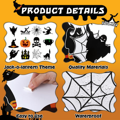 Dinifee 60 Pcs Halloween Cutouts Paper Bulletin Board Cutouts Decorations Ghosts Pumpkin Skull Shaped Die Cut Wall Decor for DIY Craft Halloween Party School Classroom Bulletin Board Decorations